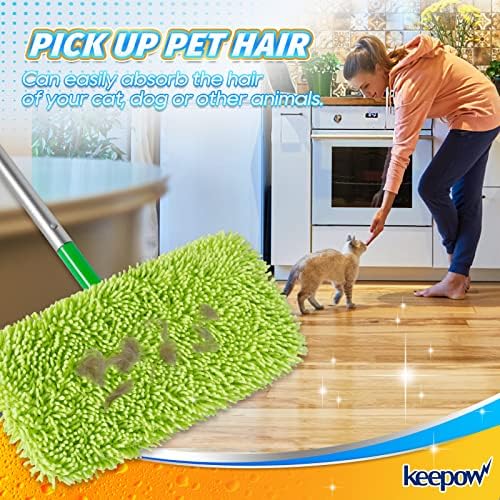 KEEPOW Reusable Mop Pads 4 Pack for Swiffer Sweeper