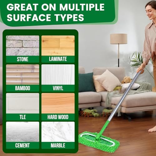 6Pcs Reusable Microfiber Mop Pads for Swiffer Flat Mops