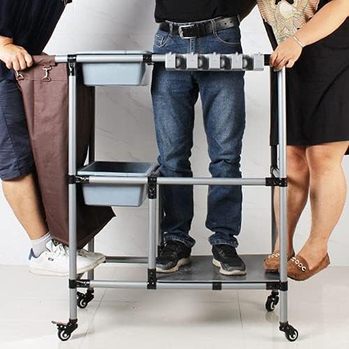 SHIJINHAO Mop and Broom Holder Stand with Storage