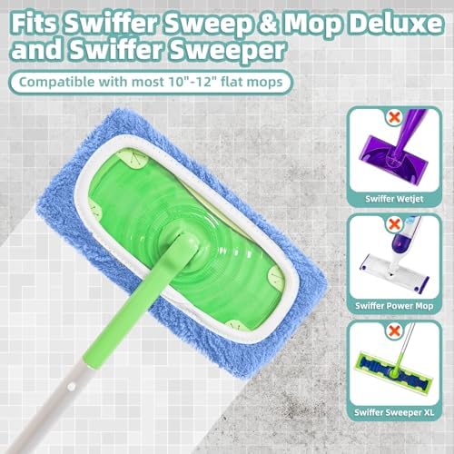 Loveco Reusable Mop Pads for Swiffer Mop - 6 Pack Blue
