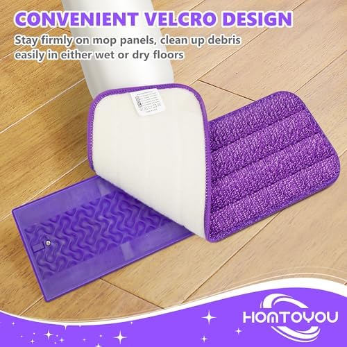 HOMTOYOU Reusable Mop Pads for Swiffer PowerMop - 6 Pack Microfiber Refills