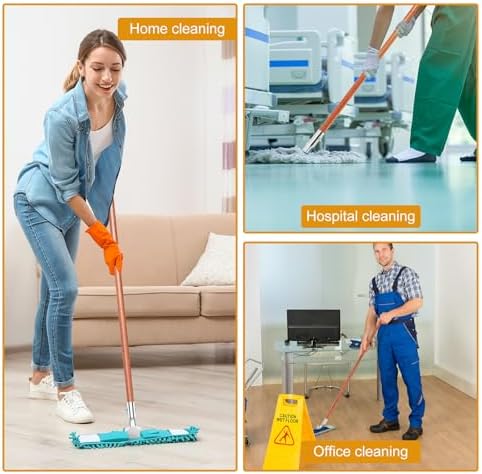 Sliner 6 Pcs Clip on Dust Mop Handle - 512 Inch Mop Stick Replacement