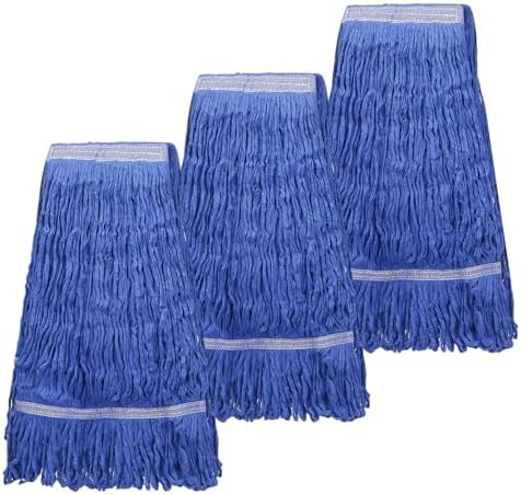 3 Pack Heavy Duty Cotton Mop Heads for Commercial Use