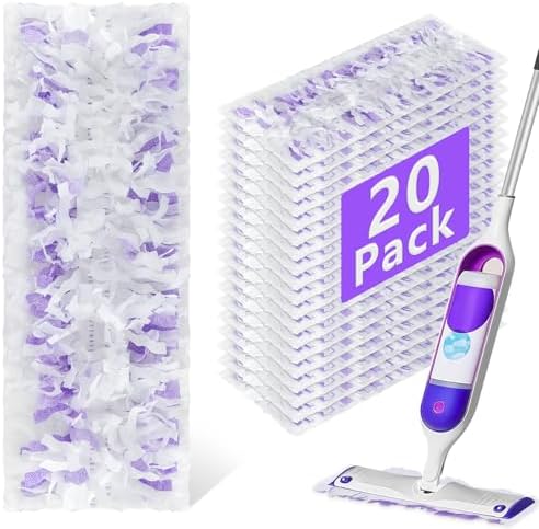 20 Pack Power Mop Refills Pads for Multi-Surface and Wood Mopping