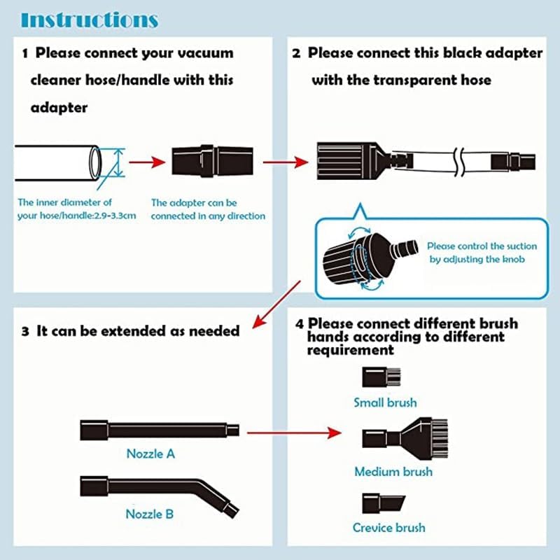 10pcs Micro Vacuum Attachment Kit for Keyboard Cleaning