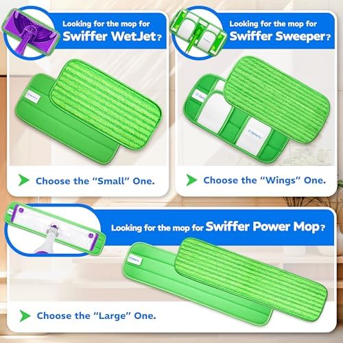 Befanty 4 Pack Reusable Microfiber Mop Pads - 10 to 12