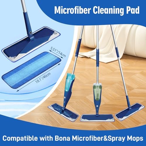 4 Pack Microfiber Cleaning Pads for Bona Mops Washable Reusable