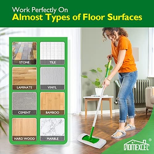 HOMEXCEL Reusable Microfiber Mop Pads Pack of 4