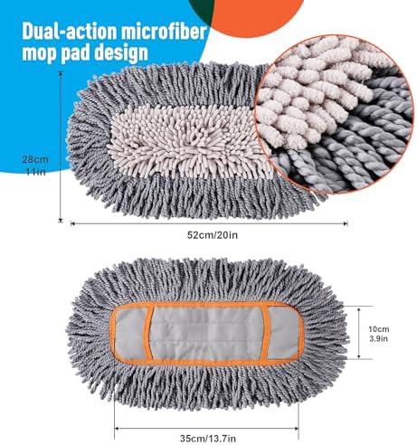 CLEANHOME Microfiber Mop Replacement Pads 3 Packs for Hardwood Tile Floors
