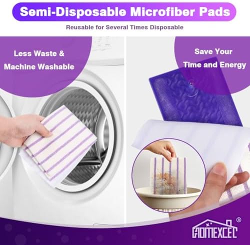 HOMEXCEL Microfiber Mop Pads 24 Count for Swiffer Powermop