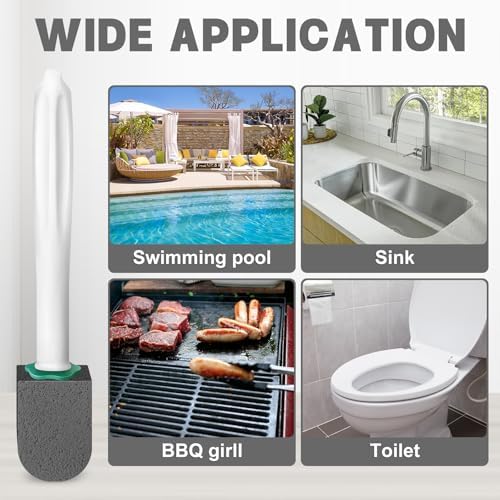 Xuelimei 12pcs Pumice Stone Set with 2pcs Long Handle Toilet Brush
