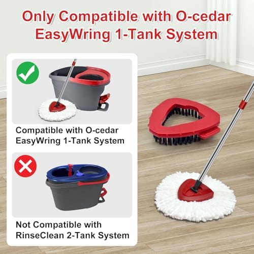 GFRED Spin Mop Replacement Set with Handle Heads Base and Brush