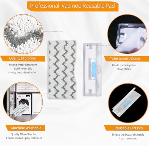 Reusable Mop Pad Refills for Shark VACMOP Models