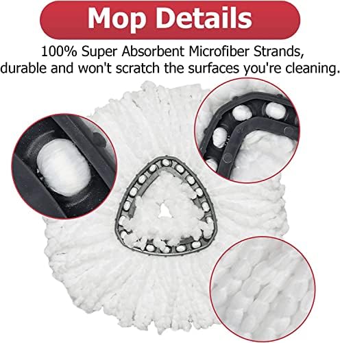O-Cedar Spin Mop Replacement Head Set with Handle and Base