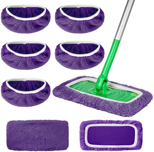AmaVins 5 Pack Reusable Microfiber Mop Pads for Swiffer Sweeper