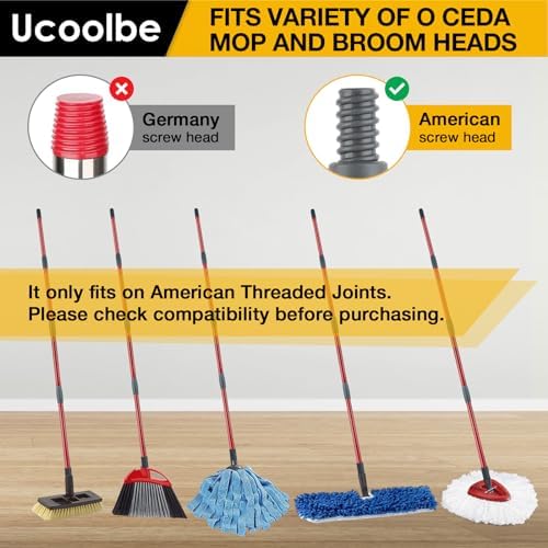 Ucoolbe Spin Mop Handle Replacement 4-Piece Adjustable 30-58