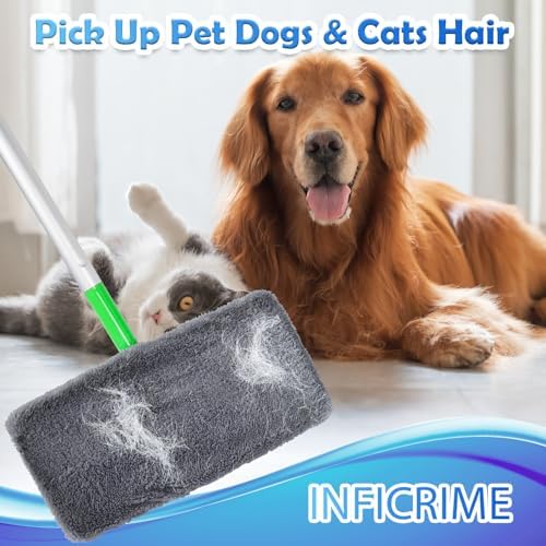 INFICRIME 6 Pack Reusable Microfiber Mop Pads