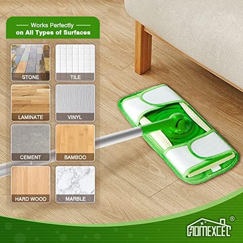 HOMEXCEL Microfiber Mop Pads - Swiffer Compatible Pack of 2