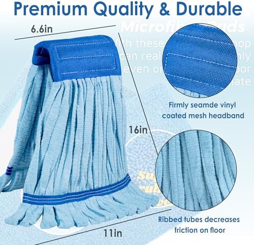 4 Pack Heavy Duty Microfiber Mop Refill - Extra Absorbent Durable