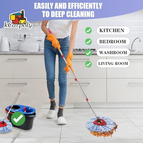 6 Pack Spin Mop Heads Replacement for O ceda RinseClean 2