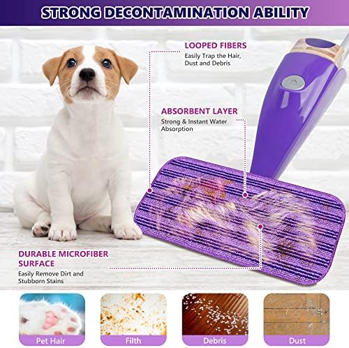 TINATONY 4-Pack Reusable Wet Jet Mop Pads