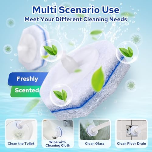 Cecailin 60pcs Disposable Toilet Brush with Cleaner 1