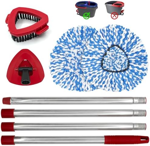 Aiyiried Spin Mop Handle and Replacement Heads Combo Set
