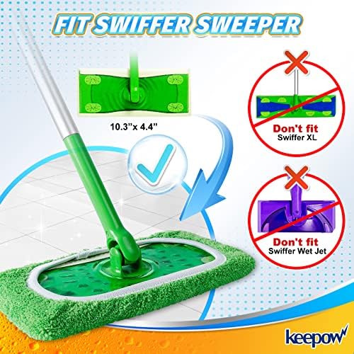 KEEPOW 8 Pack Reusable Mop Pads for Swiffer