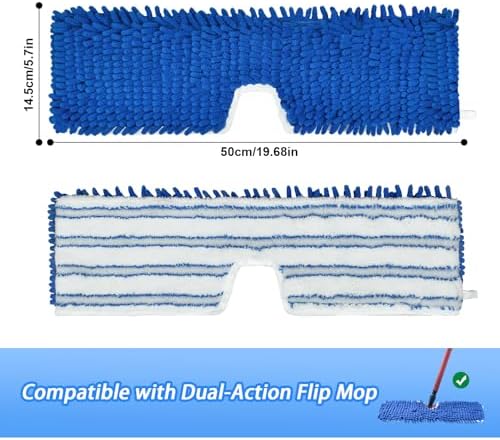 4 Pack Mop Heads for O-cedar Dual-Action Flip Mop