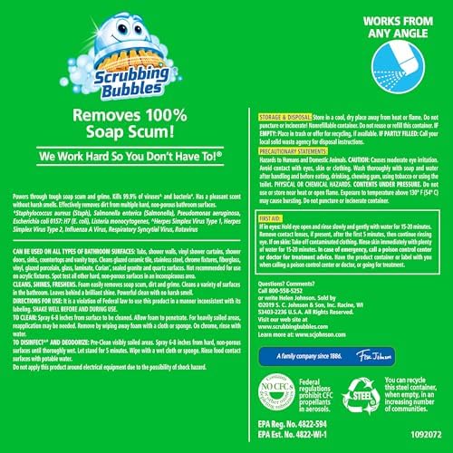 Scrubbing Bubbles Mega Bathroom Foamer Rainshower Scent 20oz Pack of 2