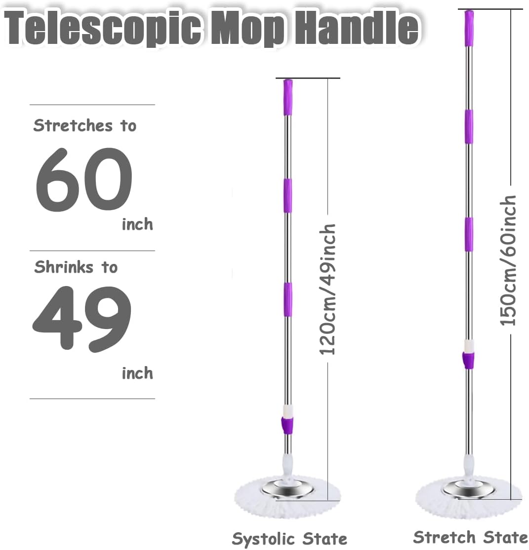 Midremer Extended Spin Mop Handle 60 Inch