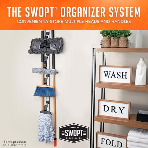 SWOPT Premium Multi-Surface Angle Broom with Cotton Mop and EVA Handles