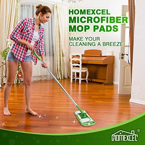 HOMEXCEL Microfiber Mop Pads - Swiffer Compatible Pack of 2