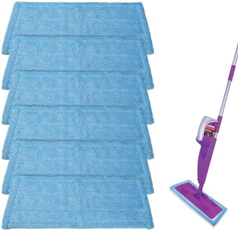 NIXOOT 6 Pack Reusable Microfiber Mop Refill Pads