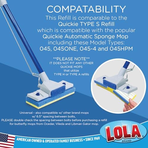 Lola Products Squeeze Matic Butterfly Sponge Mop Refill