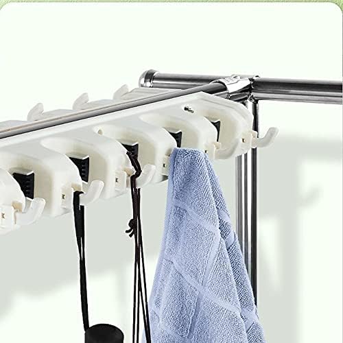 Stainless Steel Broom Mop Holder with 24 Hooks