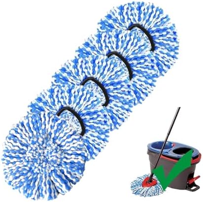 5 Pack Microfiber Mop Head Replacements for RinseClea Spin Mop