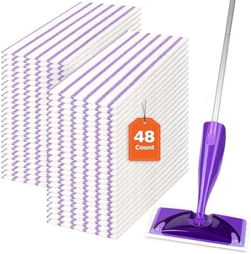 HOMEXCEL Microfiber Mop Pads 48 Count Swiffer Compatible