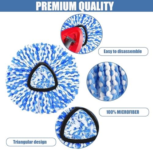 FOOKCIAN 4-Pack Spin Mop Replacement Head