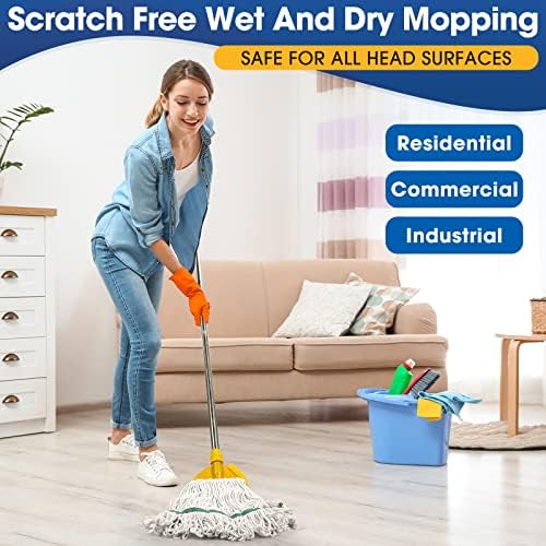6 Pack Cotton String Mop Heads Heavy Duty Commercial Replacement