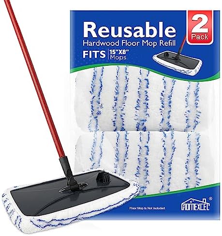 HOMEXCEL Reusable Microfiber Mop Pads 2 Pack