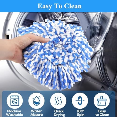 5 Pack Microfiber Mop Head Replacements for RinseClea Spin Mop