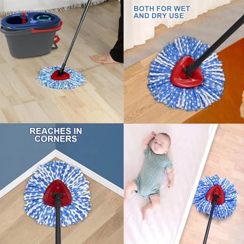 6 Pack Spin Mop Replacement Heads for Ocedar RinseClean 2