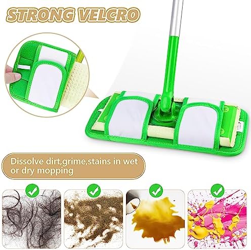 PAPCLEAN Reusable Mop Pads for Swiffer - 3 Pack Green