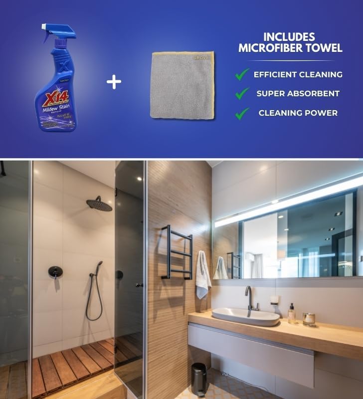 GROVE Malco X-14 Mildew Remover 1 Qt with Microfiber Cloth