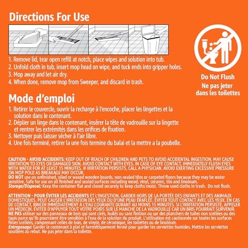 Amazon Basics Wet Mopping Cloth Refills 24 Count
