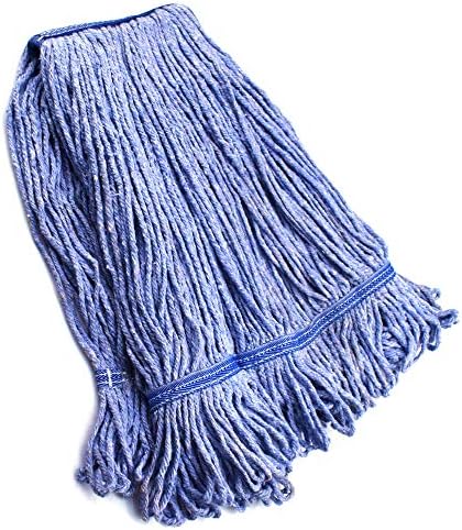 NIUBEE Heavy Duty Commercial Mop Head Replacement - 450g Blue Cotton Looped End