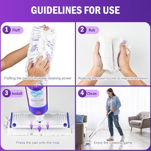 Bisenkud 15 Count Power Mop Refills for Multi-Surface Cleaning