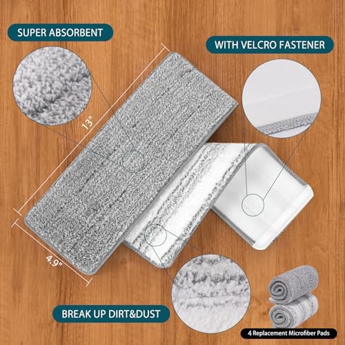 Yicotira 4 Pack Joymoop Mop Replacement Pads