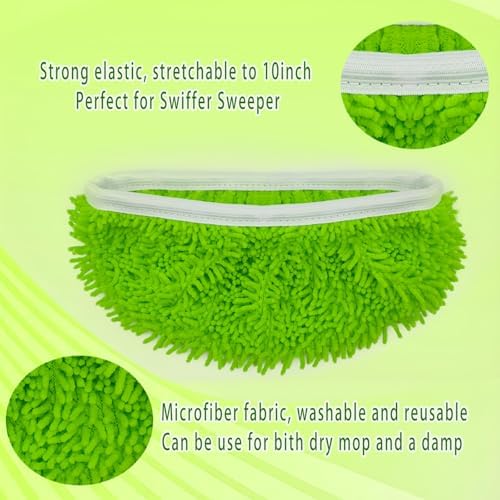 Febsow Reusable Microfiber Mop Pads 4PCS Replacement for Swiffer Sweeper